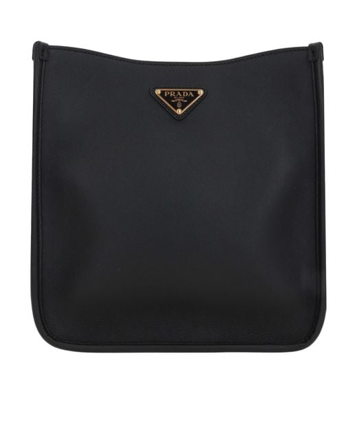 Prada Black Triangle-Logo Crossbody Bag