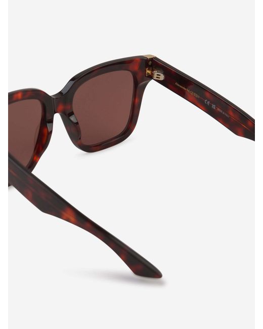 McQueen Brown Eyewear Square Frame Sunglasses