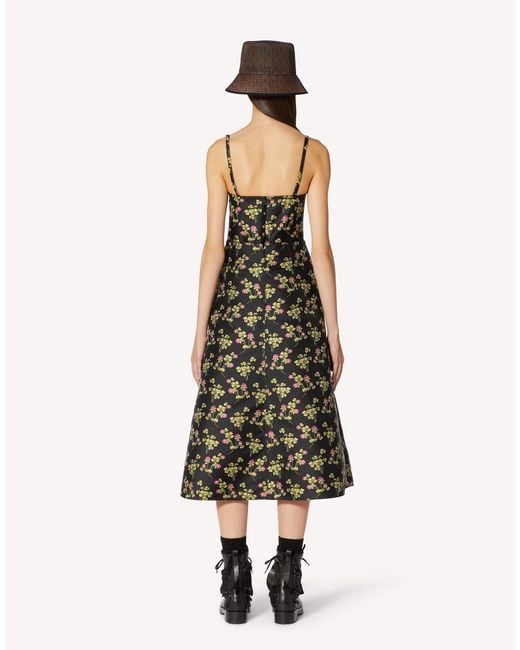 RED Valentino Black Three-Leaf Brocade With Corset