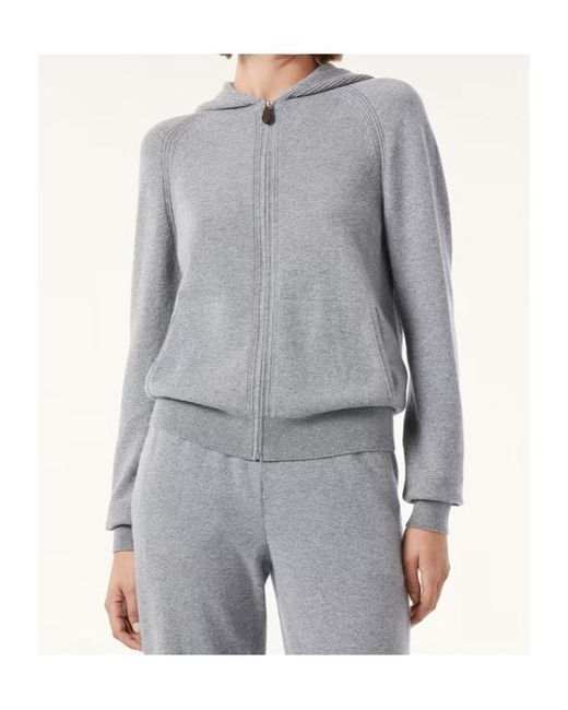 Loro Piana Gray Knitted Hooded Jumper