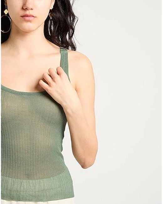 Max Mara Green Solid Sleeveless Knit Vest