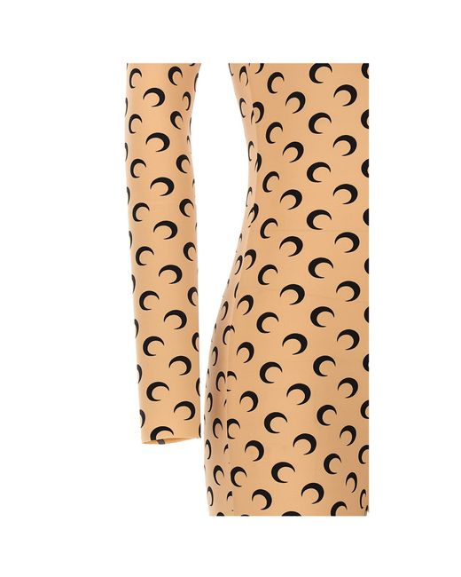 MARINE SERRE Natural 'Moon Printed' Catsuit