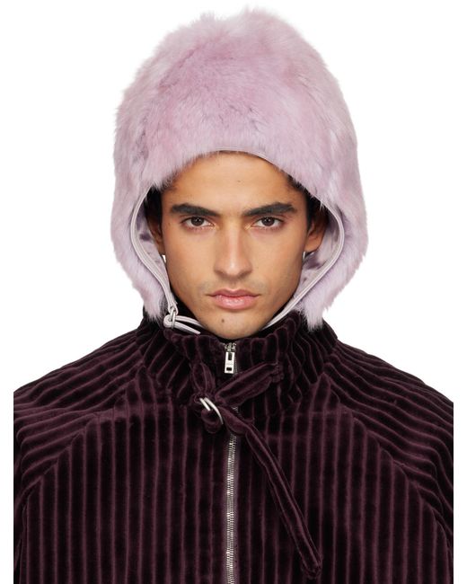 Acne Pink Shearling Cap for men