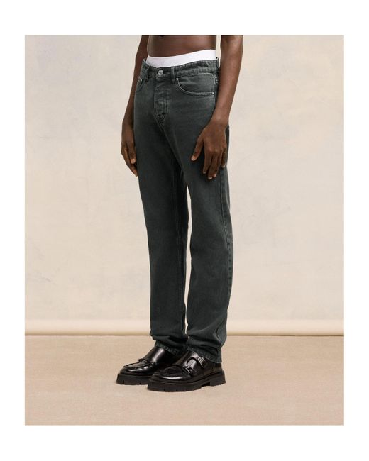 AMI Gray Logo-Patch Jeans for men