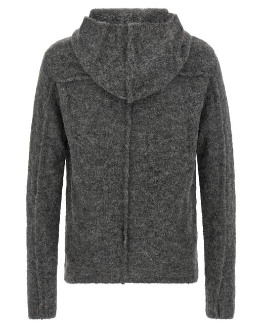 Thom Krom Gray Hooded Sweater for men