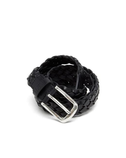 DIESEL White Logo Embossed Braided Belt for men
