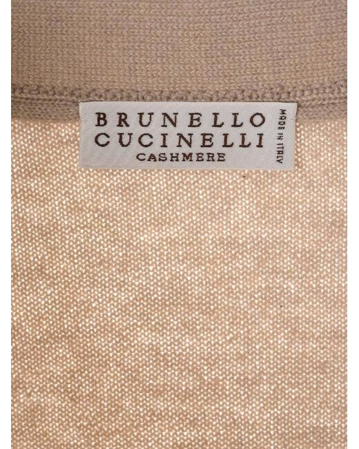 Brunello Cucinelli Natural V-Neck Buttoned Cardigan
