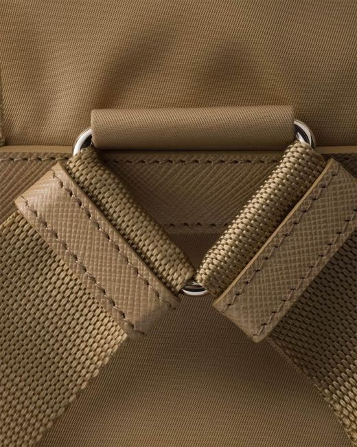 Prada Natural Canvas Flap Backpack