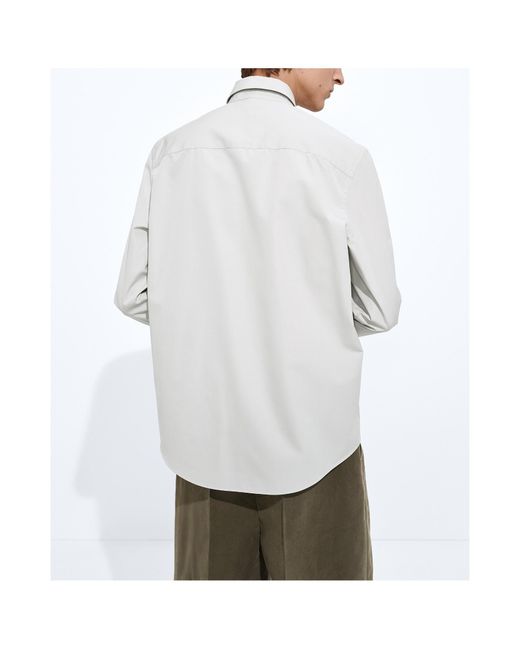 Bottega Veneta Gray Cotton Poplin Shirt for men
