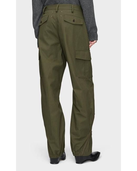 Maison Margiela Green Zip-Hem Cargo Pants