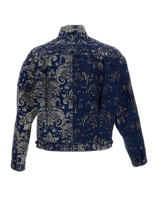 Junya Watanabe Blue Watanabe X Levi's Damask Trucker Jacket for men
