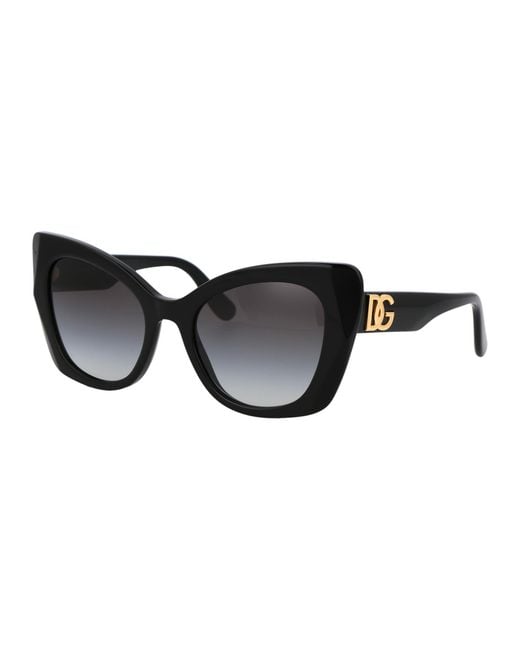 Dolce & Gabbana Black Eyewear Cat-Eye Frame Sunglasses