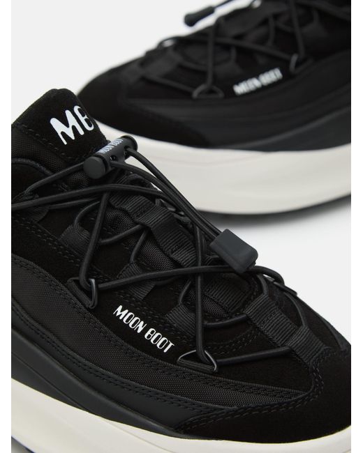 Moon Boot Black Ankle Sneakers With Distinctive Sole for men