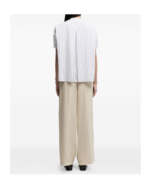 Aspesi White Striped Short-Sleeved Shirt
