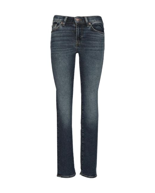7 For All Mankind Blue Faded Five-Pocket Jeans Pants