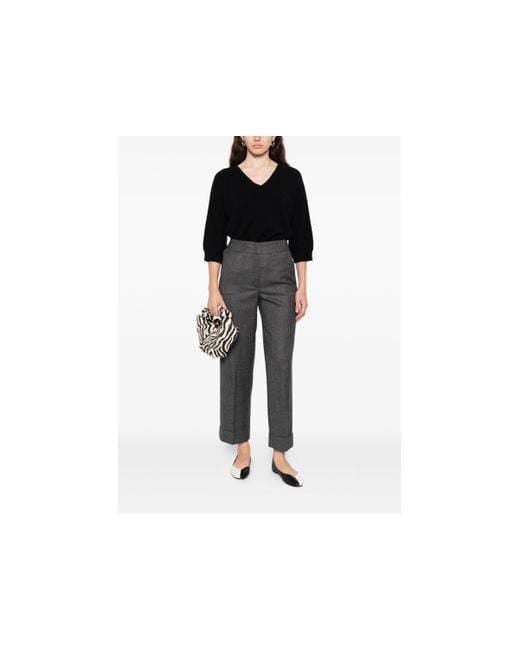 Peserico Gray Pressed-Crease Trousers