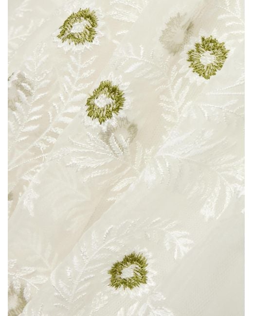 Giambattista Valli White Cutout Chiffon-Trimmed Embroidered Silk-Organza Gown