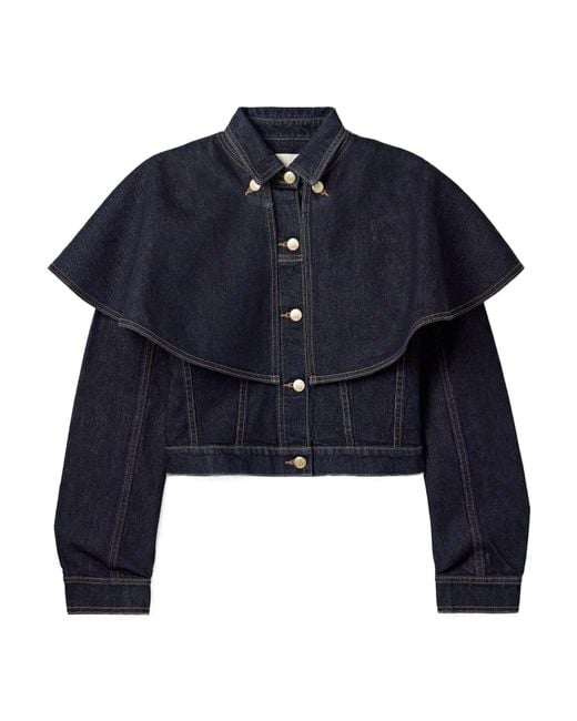 Ulla Johnson Blue Cape Buttoned Jacket
