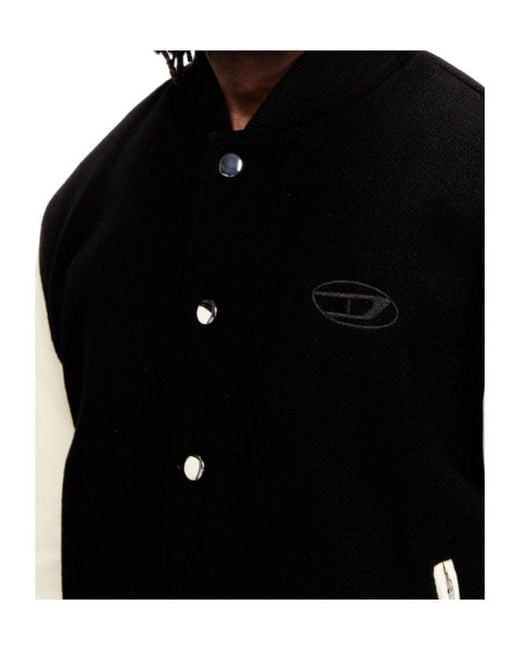 DIESEL Black Arry College Bomber Jacket for men