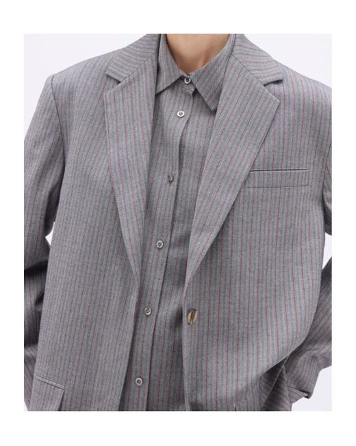 REMAIN Birger Gray Herringbone Blazer