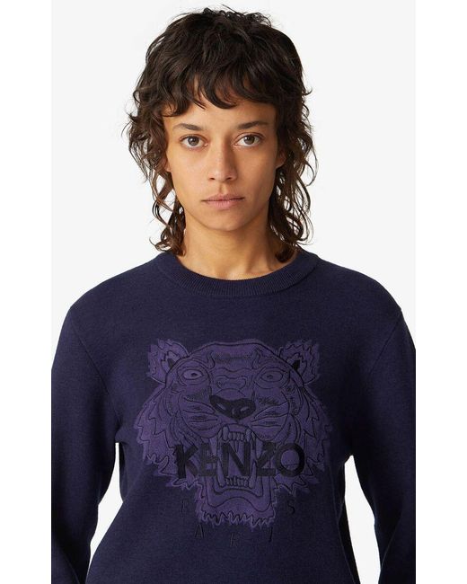 KENZO Blue Tiger Crew Neck Jumper