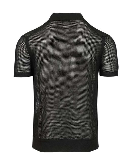 Tom Ford Black Short Sleeved Polo Shirt for men