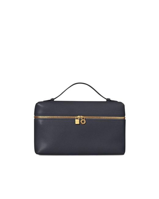 Loro Piana Blue Zippered Handbag