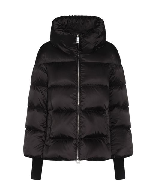 Add Black Ribbed-Cuffs Puffer Jacket