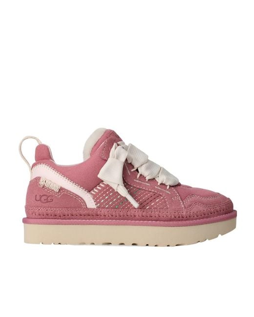 Ugg Pink Lowmel Meadow Lace-Up Sneakers