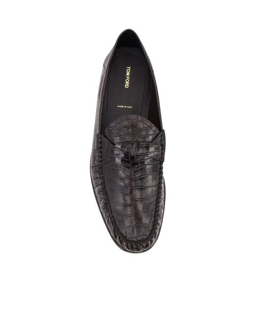 Tom Ford Black Round-Toe Loafers for men