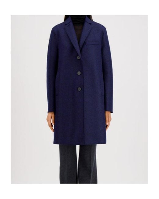 Harris Wharf London Blue Single-Breasted Coat