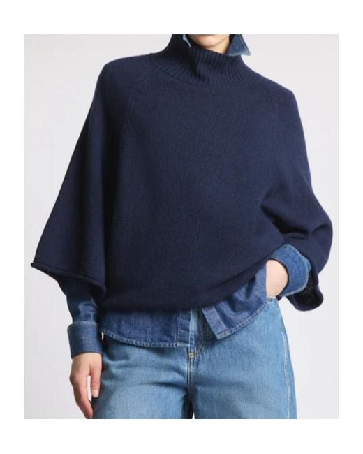 Fay Blue Mock Turtleneck
