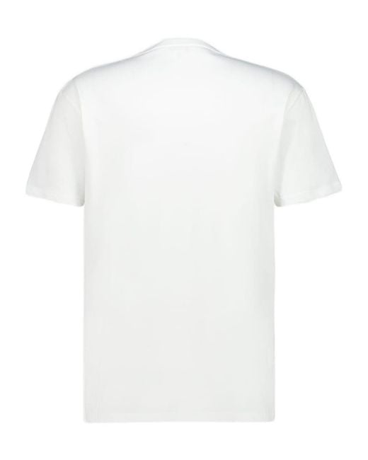 McQueen White Logo Flower Printed Crewneck T-Shirt for men