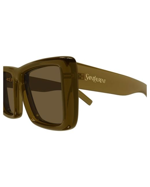 Saint Laurent Green Sl 900 Howl Rectangular Sunglasses