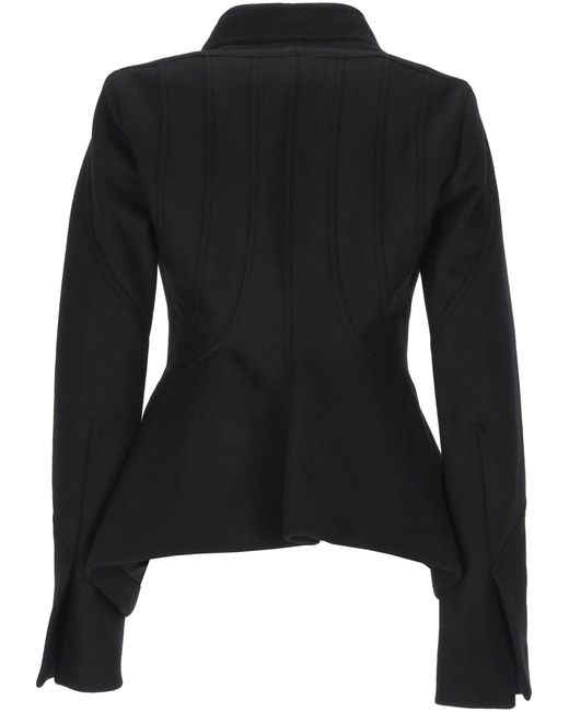 Rick Owens Black Moog Fitted Peplum Jacket
