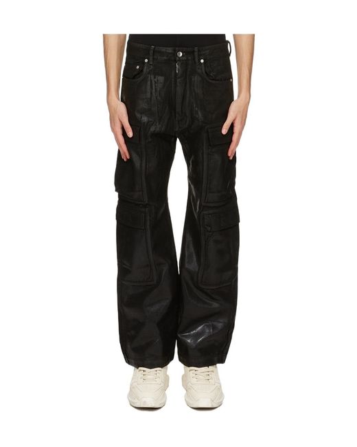 Rick Owens Black Double Cargo Jeans for men