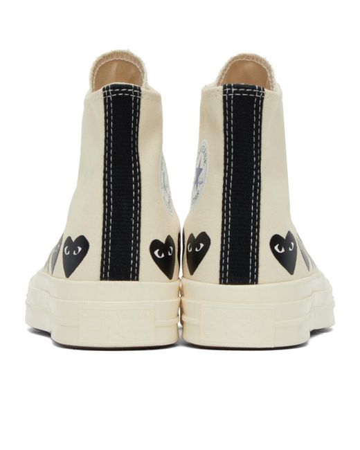 COMME DES GARÇONS PLAY Natural Converse X Comme Des Garçons Play Lace High-Top Skate Shoes for men