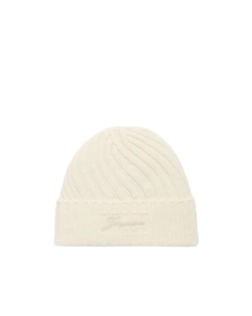 Jacquemus White Logo-Embroidered Beanie for men
