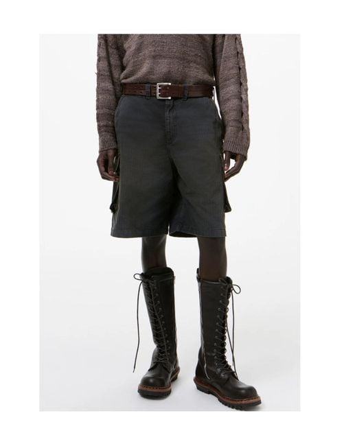 Our Legacy Gray Mount Cargo Knee-Length Shorts for men
