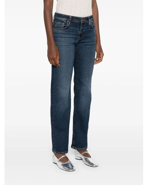 7 For All Mankind Blue Straight Leg Calie Jeans