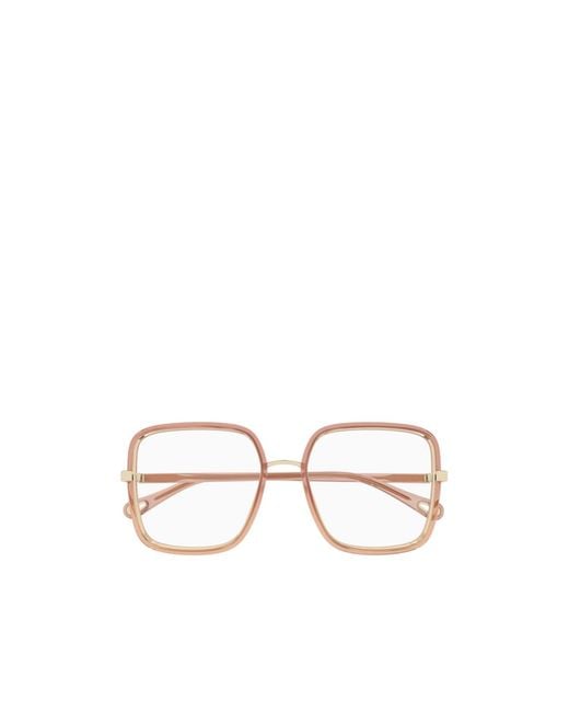 Chloé White Chloé Eyewear Square Frame Glasses