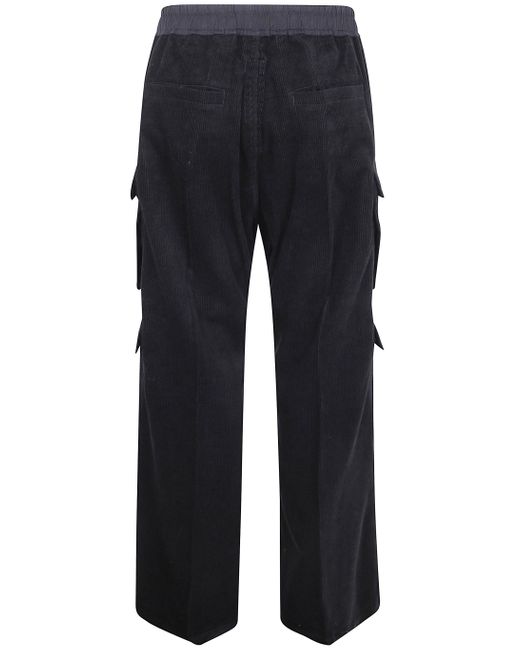 Rick Owens Blue Bella Zip-Fly Drawstring Cargo Trousers for men
