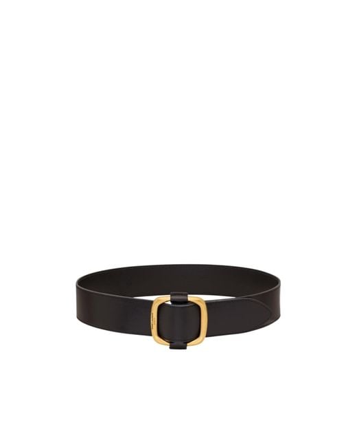 Saint Laurent White Oval Wide Belt