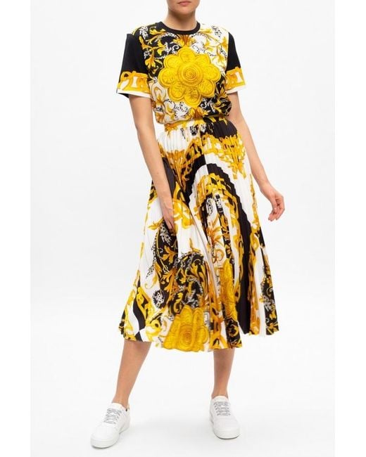 Versace Yellow Baroque-Print T-Shirt