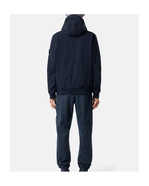 Stone Island Blue Logo Patch Drawstring Jacket for men