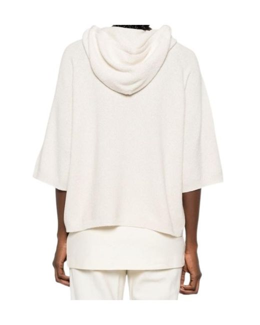 Fabiana Filippi Natural Drawstring-Hood Sweater