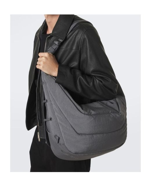 Lemaire Gray Soft Game Large Shoulder Bag for men