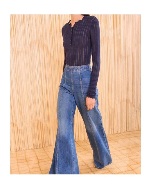 Ulla Johnson Blue Delia Top