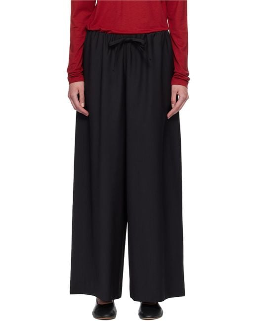 Totême Black Totême Drawstring-Waist Trousers