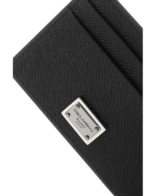 Dolce & Gabbana Black Logo Plaque Open Top Cardholder for men